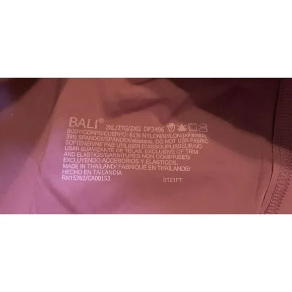 Bali Comfort Revolution® Easylite Shaping Wirefree Lined Bra DF3496 Pink sz 2XL - Picture 6 of 6